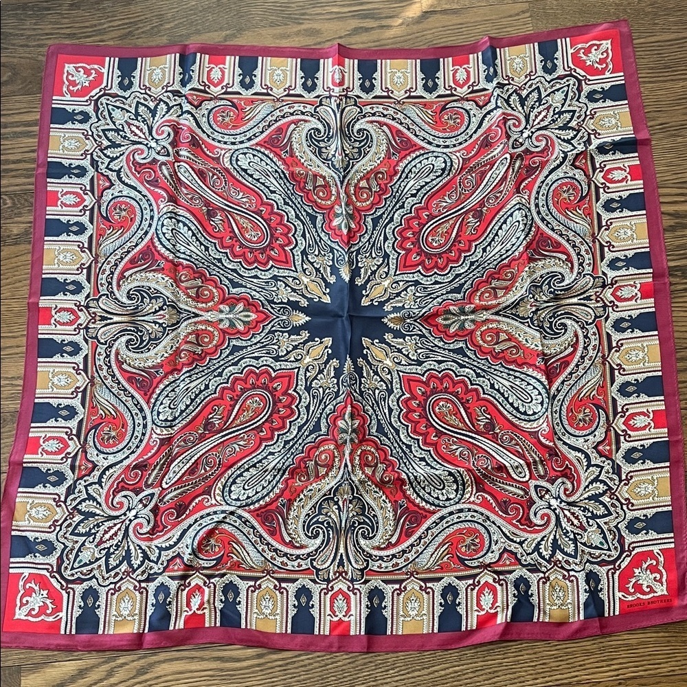 Brooks Brothers Red and Blue Paisley Decor Scarf